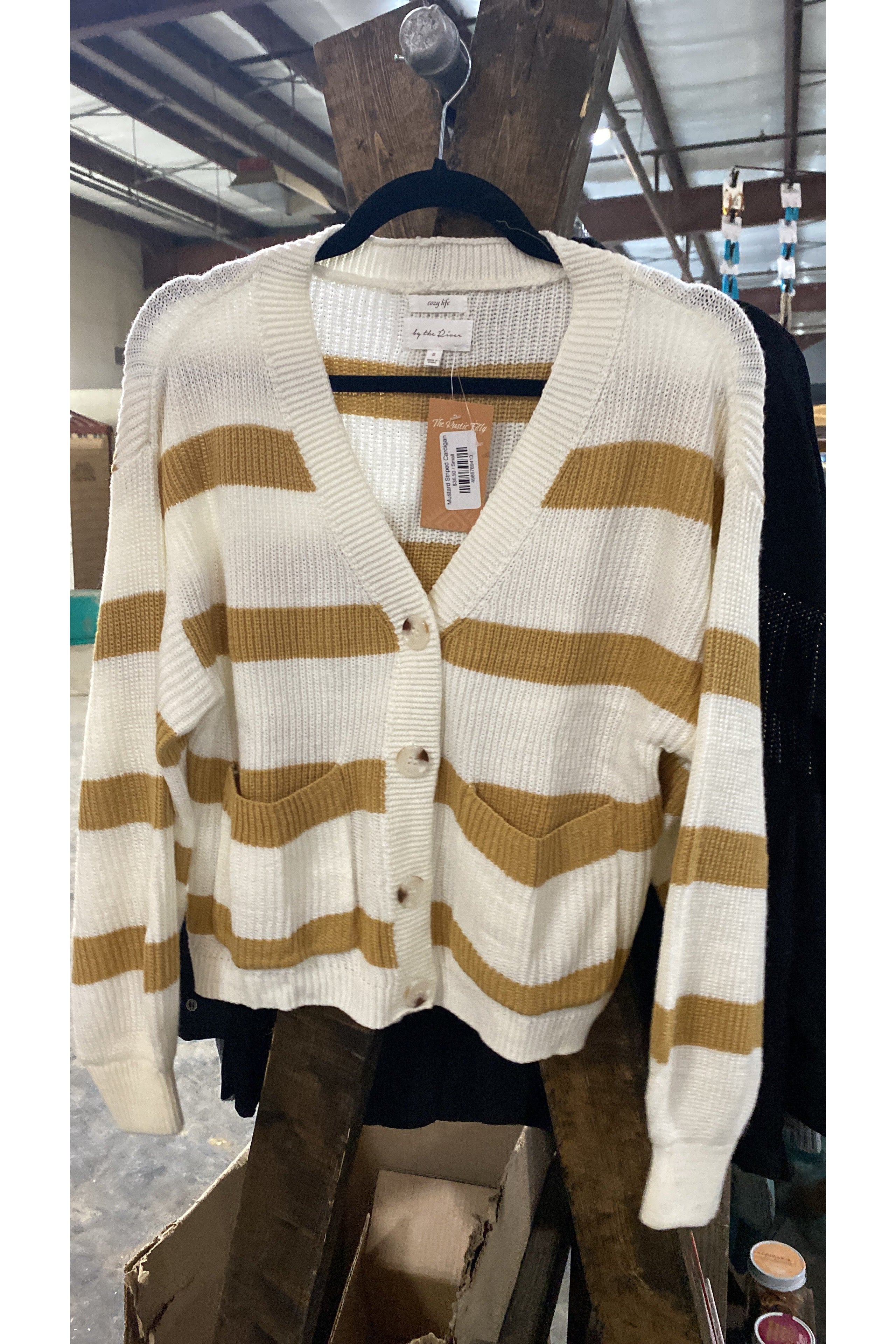 Mustard Striped Cardigan