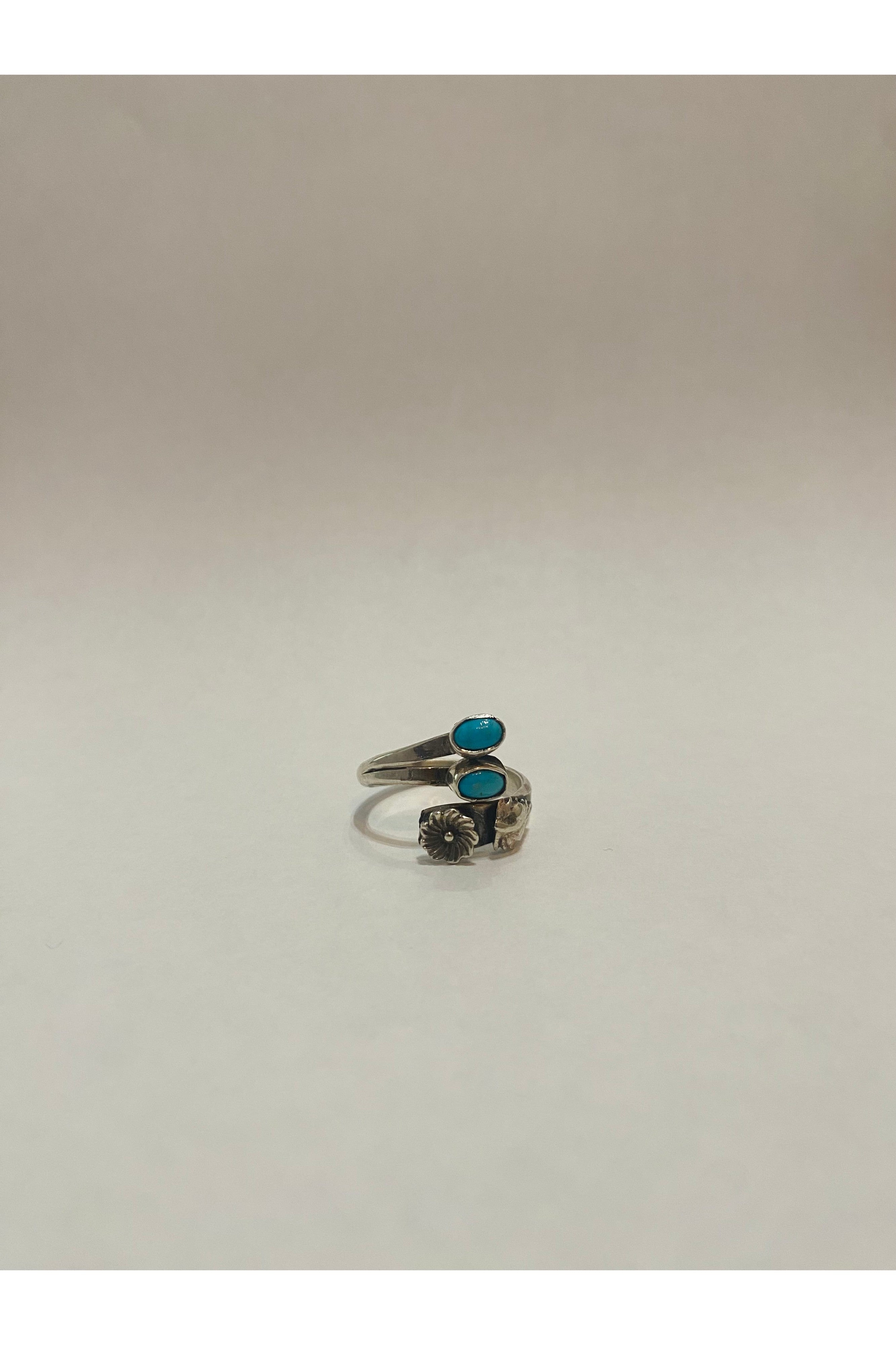 Floral Leaf Turquoise Ring