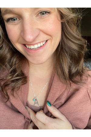 Twisted Initial Turquoise Necklace