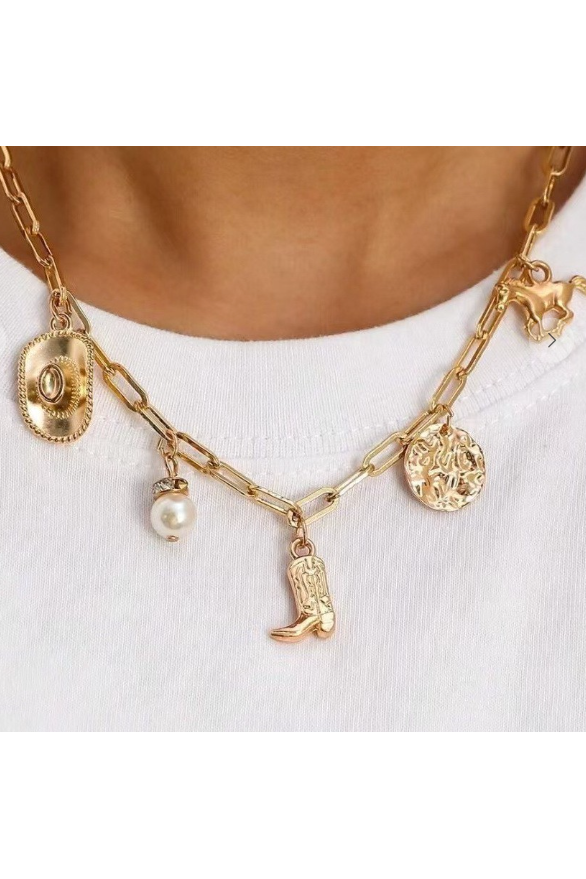 Western Boot Necklace