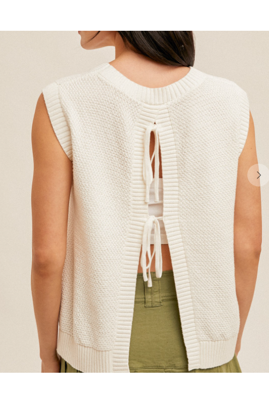 Open Back Tie Sweater
