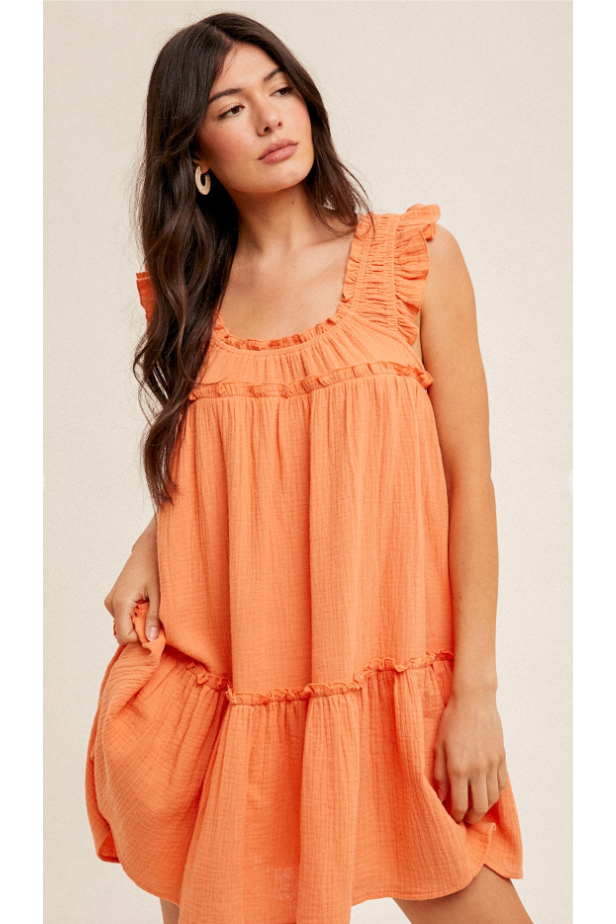 Ruffled Peach Dress