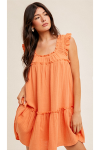 Ruffled Peach Dress