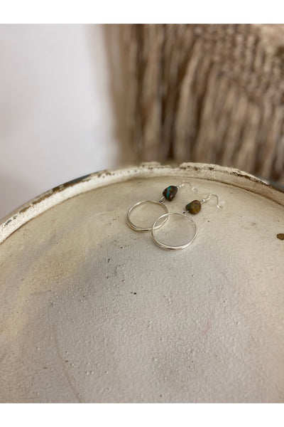 Turquoise Stone Hoop