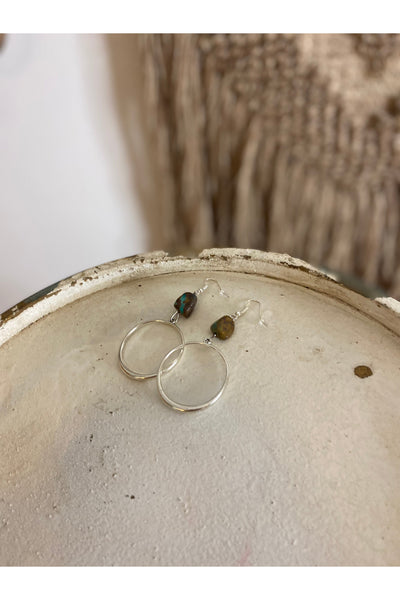Turquoise Stone Hoop